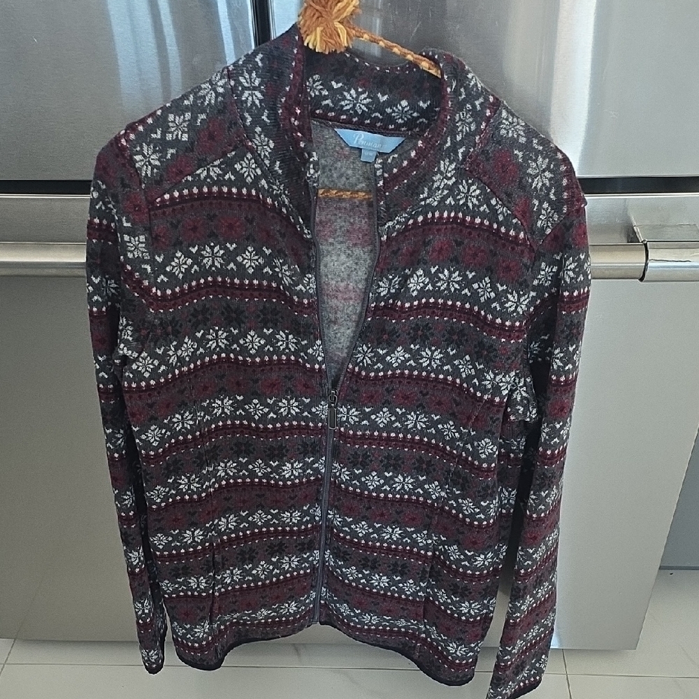 NWOT Penmans Women's Size M Winter Cabin Geometeic Sweater With Zipper